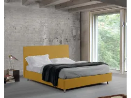 Letto in tessuto con testiera e box contenitore Vela Liscio di Lettissimi
