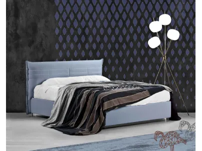 Letto matrimoniale in tessuto con testiera e box contenitore Zefiro di Lettissimi