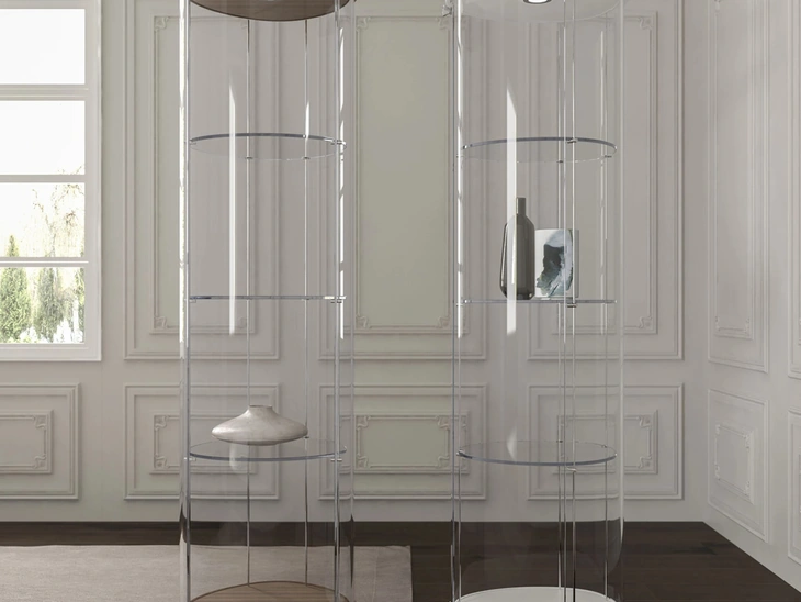 Libreria in vetro Ego Round di Tonin Casa