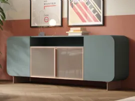 Madia Fifty Glass in laccato e vetro di Giessegi