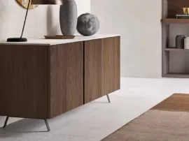 Madia in frassino con base in marmo System Modulo 02 di Orme