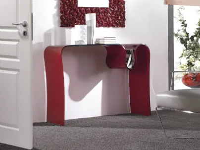 Consolle in cristallo curvato laccato rosso Aurora de La Vetreria