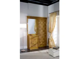 Mobile ingresso Marostica 08 in legno con specchio e appendiabiti di Bamart