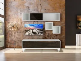 Parete attrezzata Infinity 4 con vetrata di Bamart