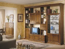 Parete Attrezzata Recamier in legno e vetro di Bamart