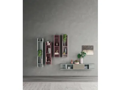 Pensili sospesi in laccato opaco multicolore rosa/azzurro di Orme