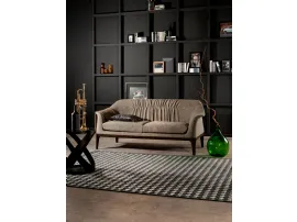 Divano lineare Tiffany sofa in tessuto con struttura in legno di Tonin Casa