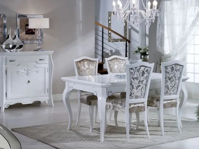 Tavolo Aida 2072 in legno laccato bianco di Bamart
