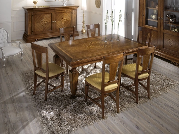 Tavolo Antichi Riflessi 960  in legno massello con intarsio di Bamart