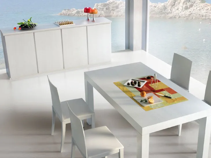 Tavolo allungabile Full Folding in legno laccato bianco di Fratelli Elli
