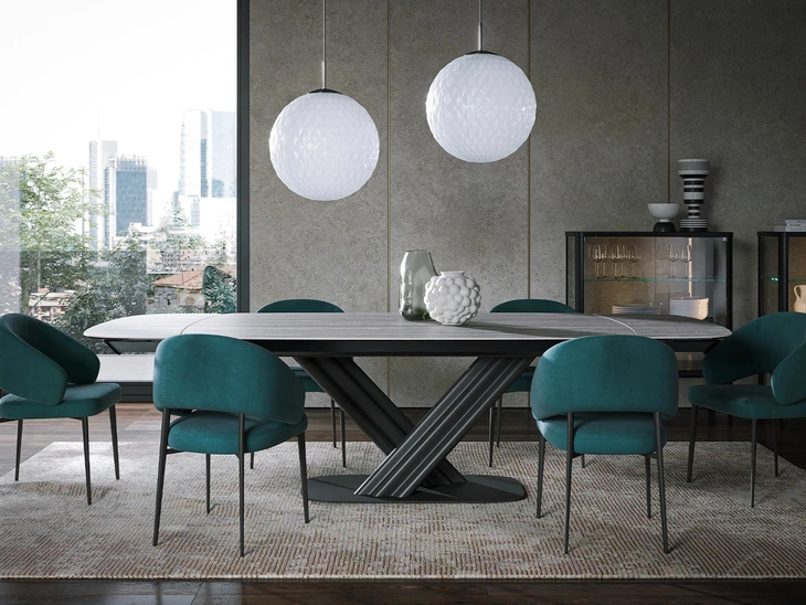 Tavolo Sipario Ext in gres travertino di Tonin Casa