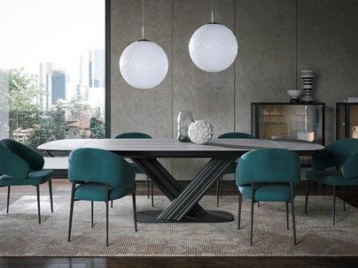 Tavolo Sipario Ext in gres travertino di Tonin Casa