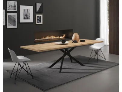 Tavolo T1216FMAG Twist 200 in legno massello di Zamagna