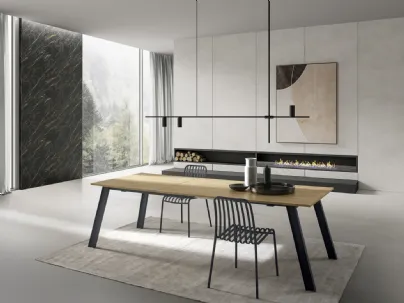 Tavolo T1373A Raw 160 in laminato di Zamagna