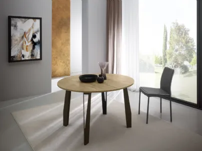 Tavolo T1377A Jet 120 Rotondo in melaminico rovere di Zamagna