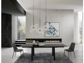 Tavolo T1358A Sand 180 in ceramica nero lucido di Zamagna