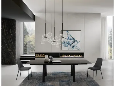 Tavolo T1358A Sand 180 in ceramica nero lucido di Zamagna