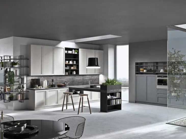 Cucina Moderna in legno laccato con penisola Infinity 04 di Ar-Tre