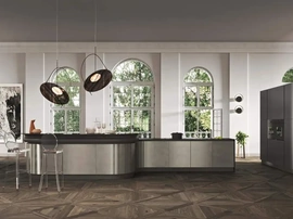 Cucina Moderna con isola Progetto Sistema Laccato 01 di Ar-Tre
