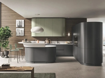 Cucina Moderna con penisola Progetto Sistema Laccato 06 di Ar-Tre