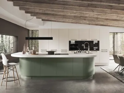 Cucina Moderna ad isola in laccato opaco Berlino di Ar-Tre