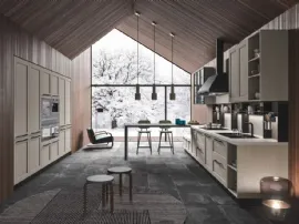 Cucina Moderna in legno laccato con penisola Cloe 03 di Ar-Tre