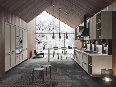 Cucina Moderna in legno laccato con penisola Cloe 03 di Ar-Tre