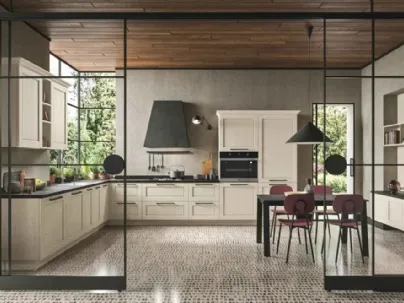 Cucina Moderna angolare in legno laccato Cloe 05 di Ar-Tre