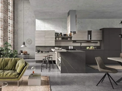 Cucina Moderna con penisola Fly Evo Flo Evo 02 di Ar-Tre