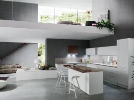Cucina Moderna angolare in rovere bianco Frame di Ar-Tre