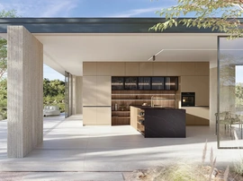 Cucina Moderna con penisola I Naturali 01 in laccato e legno di Ar-Tre