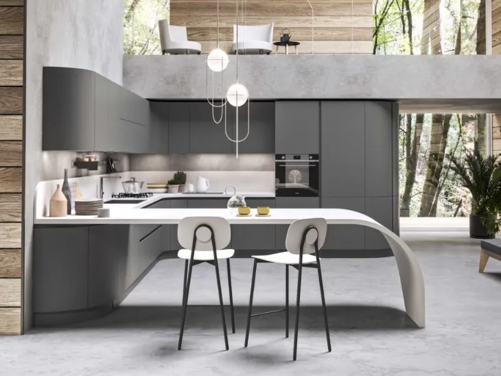 Cucina Moderna angolare con penisola Los Angeles di Ar-Tre