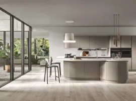 Cucina Moderna angolare con penisola in laccato opaco Milano di Ar-Tre