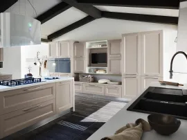 Cucina Moderna con isola in laccato cipria Vela Siena di Ar-Tre
