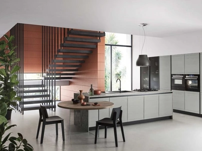 Cucina Moderna in legno laccato con isola Zoe 03 di Ar-Tre