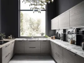 Cucina Moderna angolare in laccato platino Zoe Evolution 04 di Ar-Tre