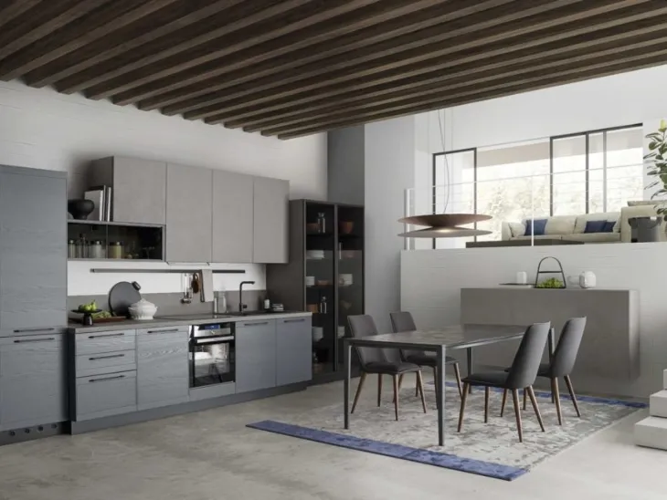 Cucina Moderna lineare in legno laccato Zoe Evolution 06 di Ar-Tre