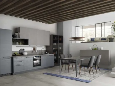 Cucina Moderna lineare in legno laccato Zoe Evolution 06 di Ar-Tre