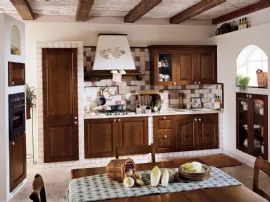 Cucina in muratura lineare in legno Asolana di Ar-Tre