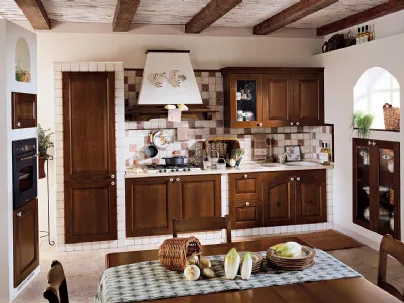 Cucina in muratura lineare in legno Asolana di Ar-Tre
